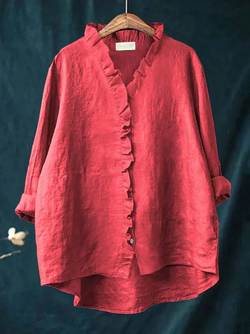 Felicia | Casual Ruffle V-Neck Blouse 1