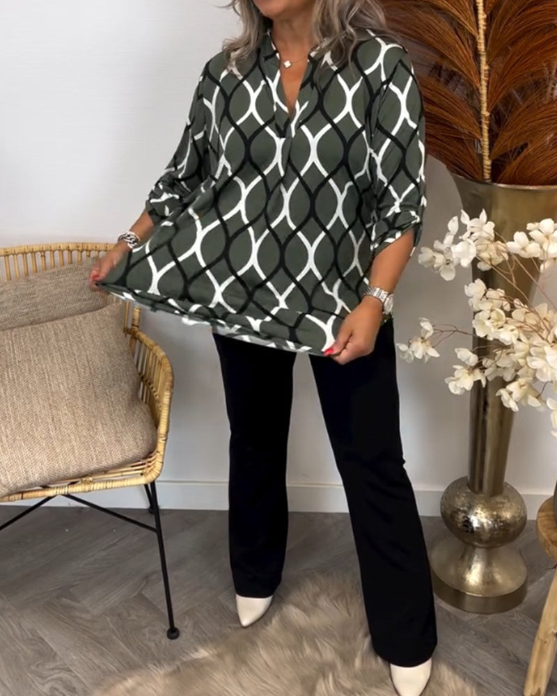 CHRISTABEL | CASUAL LONG-SLEEVE PATTERNED BLOUSE 4