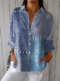 Martha | Classic Ocean Patchwork Blouse 1
