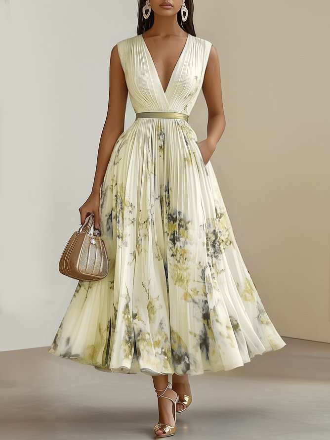 Molly | Elegant Sleeveless Long V-Neck Dress 11