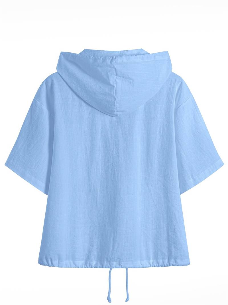 Alice | Classic Short Sleeve Hooded Shirt 6