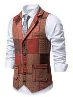 Benedict | Patchwork Vest with Herringbone Pattern 6
