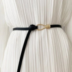 Women's Knot Strap Belt with Gold Buckle for Dress Waist 5