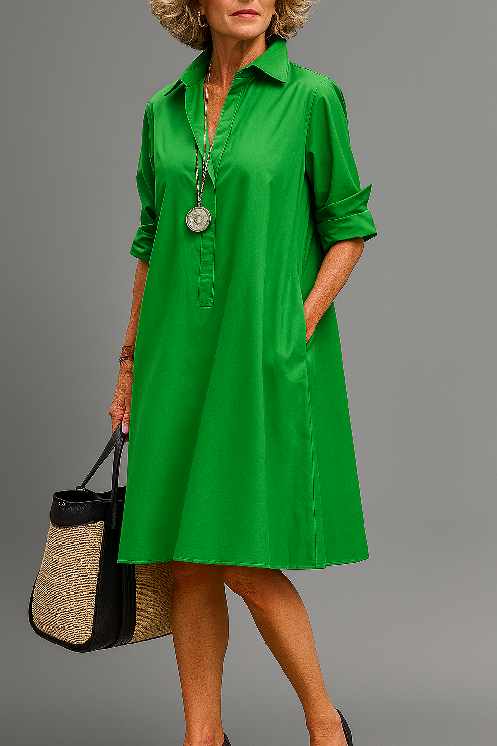 Riley | Sophisticated Collar Midi Dress 1