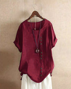 Adeline | Short Sleeve Round Neck Blouse 9