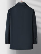 Men's Button-Front Overcoat Collar Pockets 3