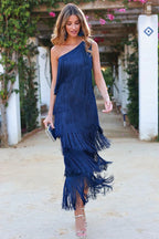 Francesca | Stylish Dropped Shoulders Long Dress 1