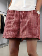 Callista | Striped Wide Leg Elastic Waist Shorts 1