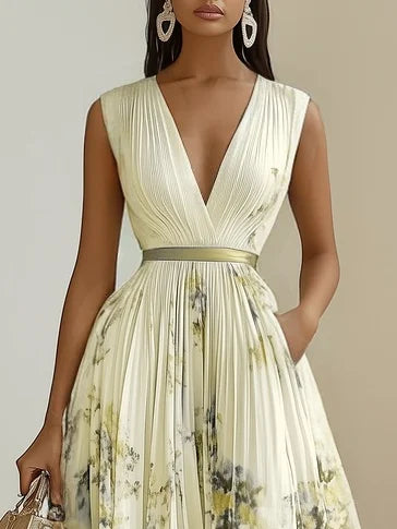 Molly | Elegant Sleeveless Long V-Neck Dress 6