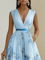Molly | Elegant Sleeveless Long V-Neck Dress 8