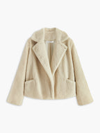 Women's Teddy Coat Relaxed Fit with Collared Neckline 2