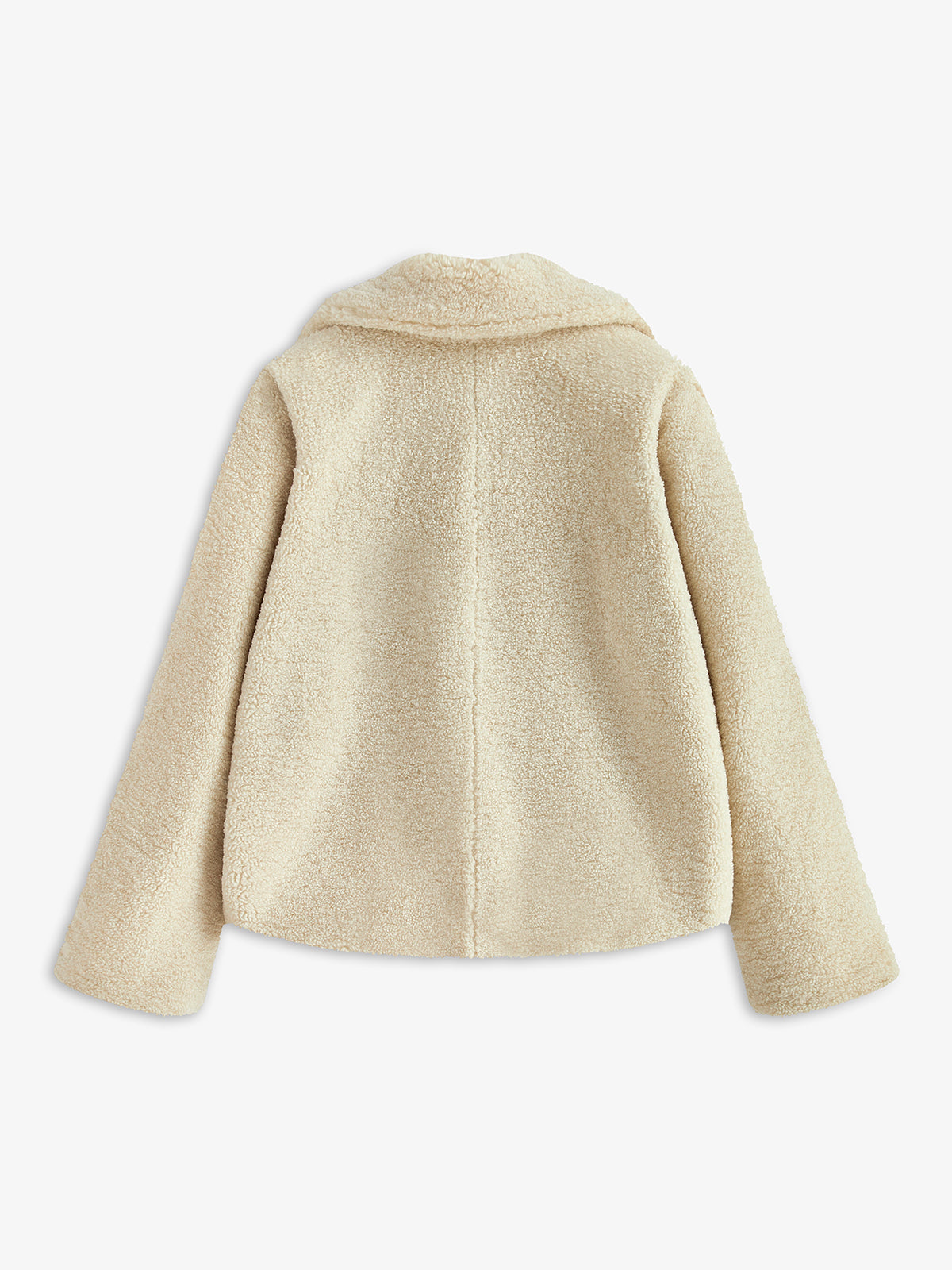 Women's Teddy Coat Relaxed Fit with Collared Neckline 3