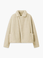 Women's Teddy Coat Relaxed Fit with Collared Neckline 1