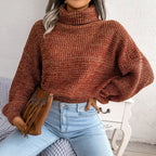 Women's Turtleneck Sweater with Ribbed Hem and Cuffs 4