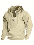 Men's Half-Zip Hoodie with Kangaroo Pocket and Drawstring 6