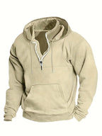Men's Half-Zip Hoodie with Kangaroo Pocket and Drawstring 6