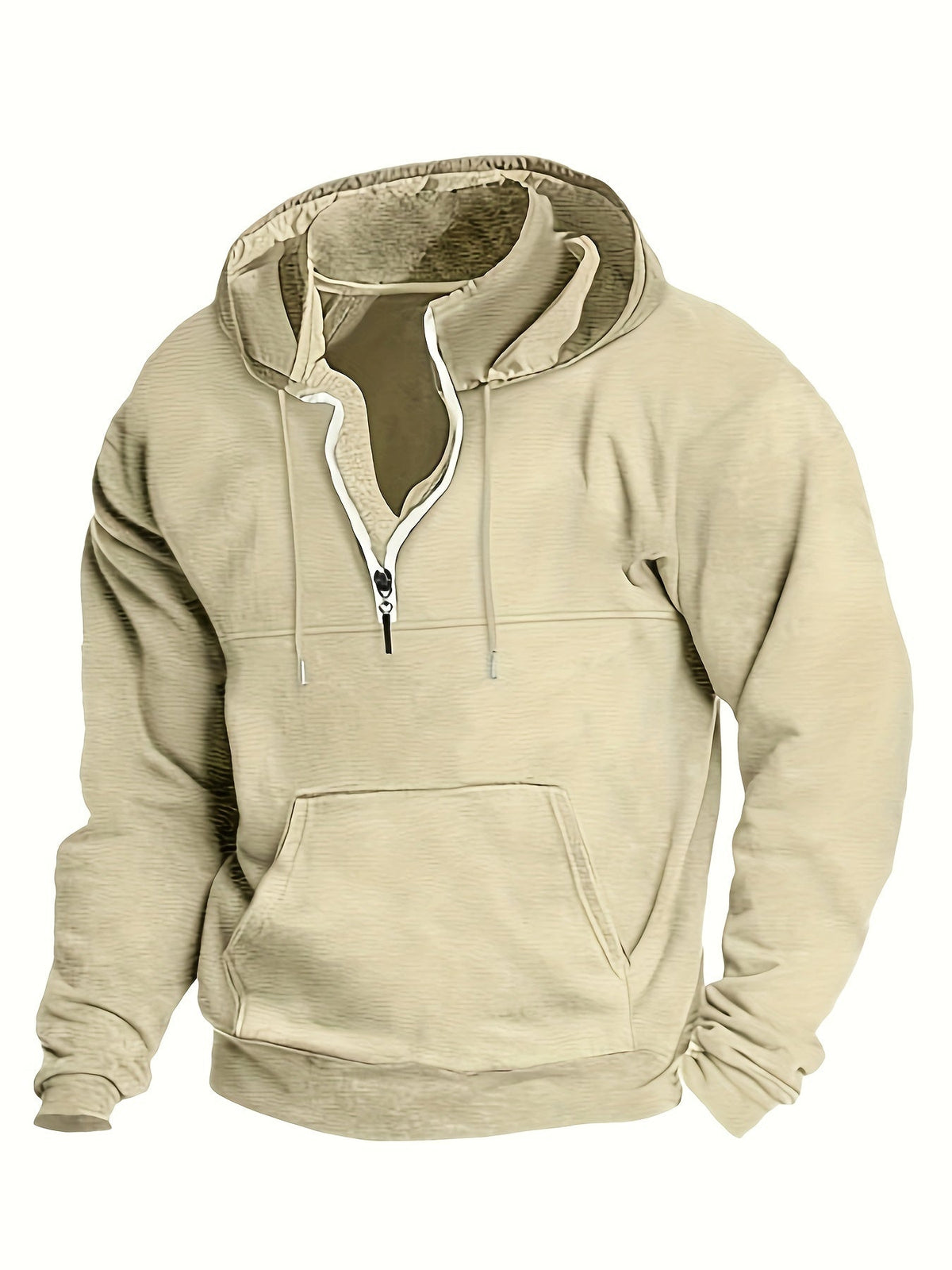 Men's Half-Zip Hoodie with Kangaroo Pocket and Drawstring 6