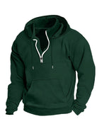 Men's Half-Zip Hoodie with Kangaroo Pocket and Drawstring 7