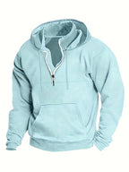 Men's Half-Zip Hoodie with Kangaroo Pocket and Drawstring 5