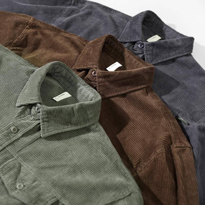 Men's Corduroy Shirt Jacket with Chest Pockets 4