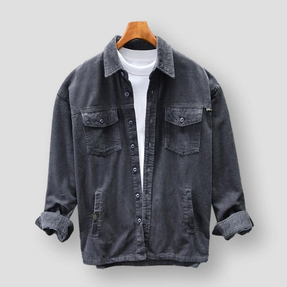 Men's Corduroy Shirt Jacket with Chest Pockets 3