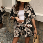 Zariah | Tropical Print Shirt & Shorts Set 1