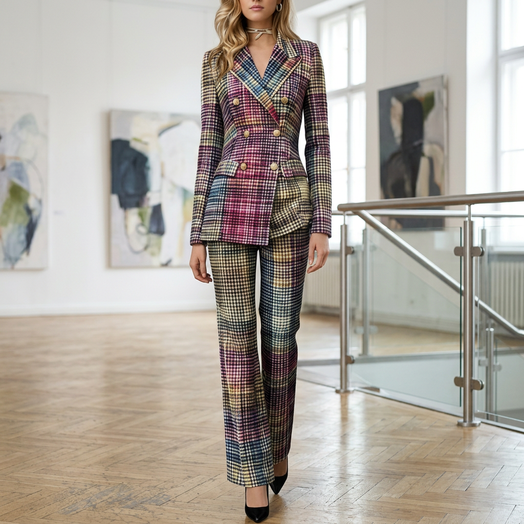 Harlene | Elegant Luxe MultiColor V-Neck Set 1
