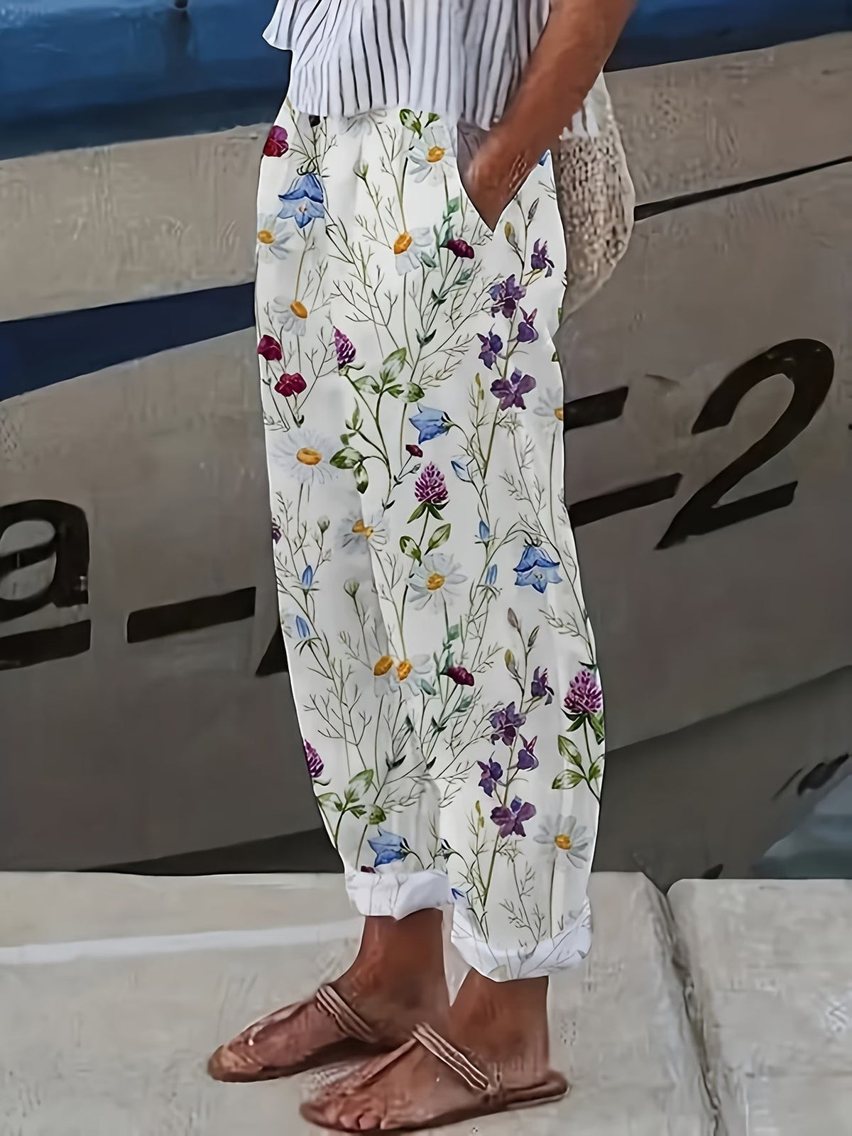Rose | Stylish Floral Summer Pants 1