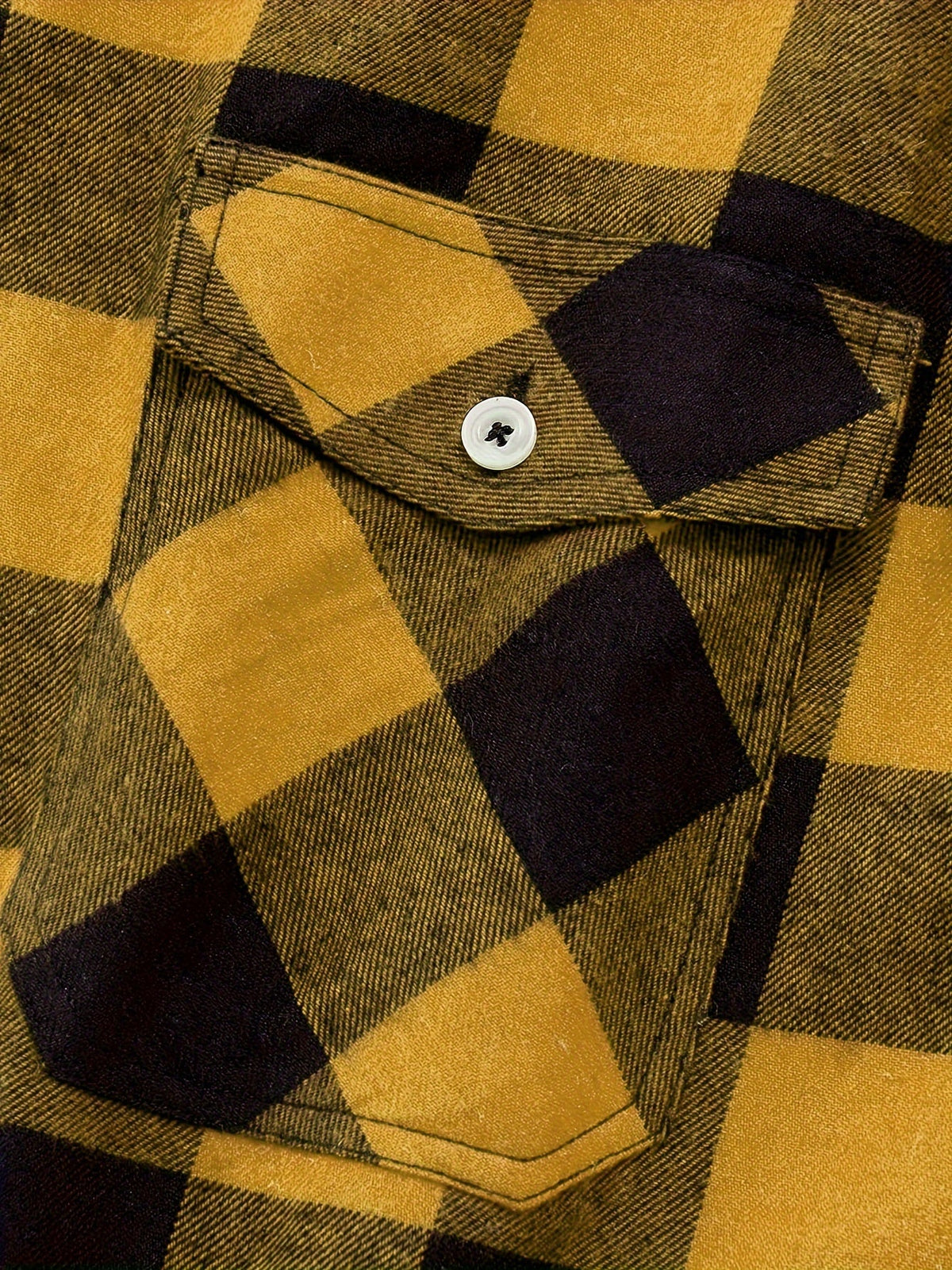 Men's Buffalo Plaid Flannel Shirt Button-Front 33