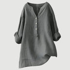 Cassia | Refined V-Neck Button-Down Shirt 8