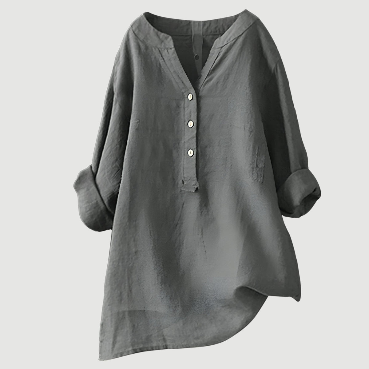 Cassia | Refined V-Neck Button-Down Shirt 8