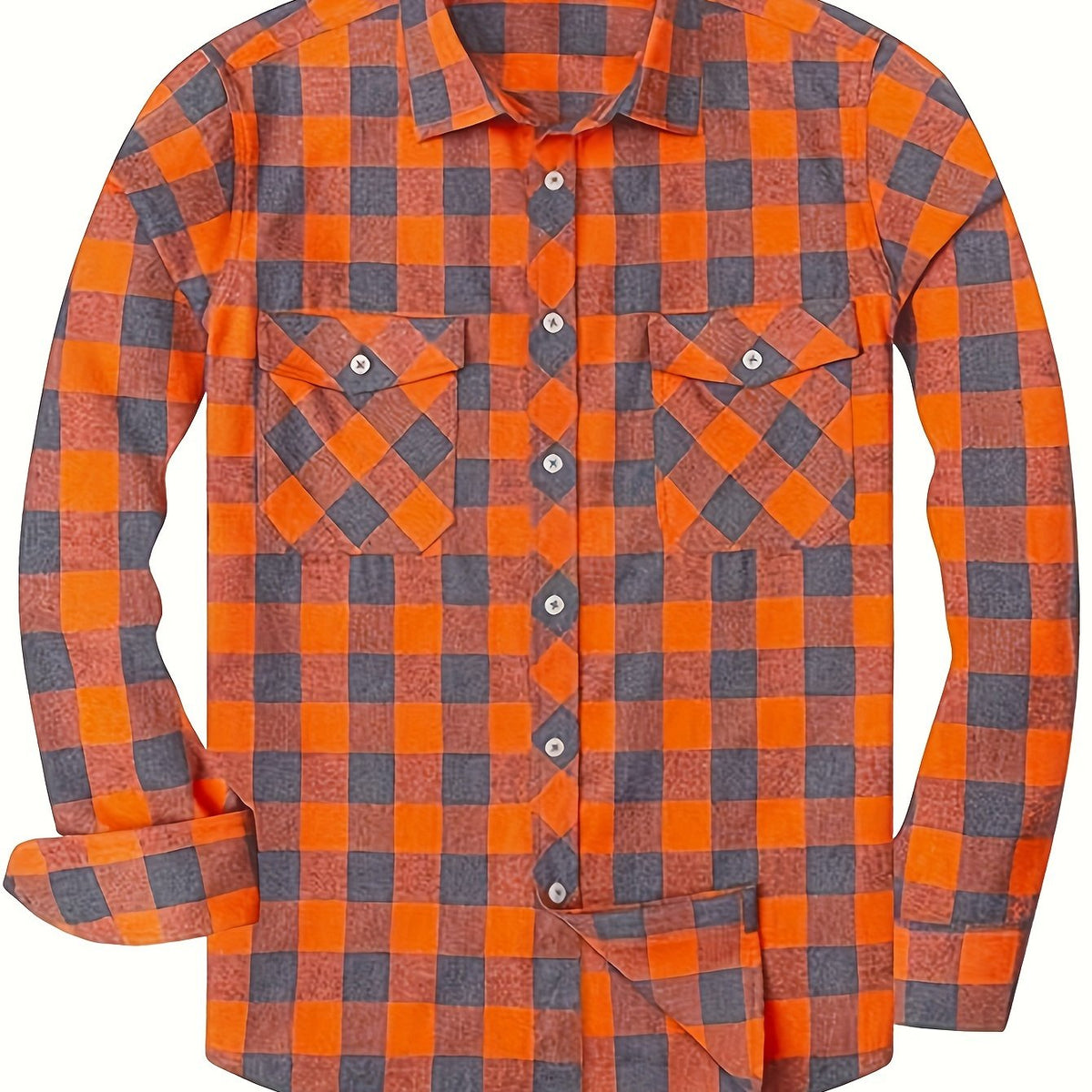 Men's Buffalo Plaid Flannel Shirt Button-Front 5