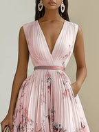 Molly | Elegant Sleeveless Long V-Neck Dress 4