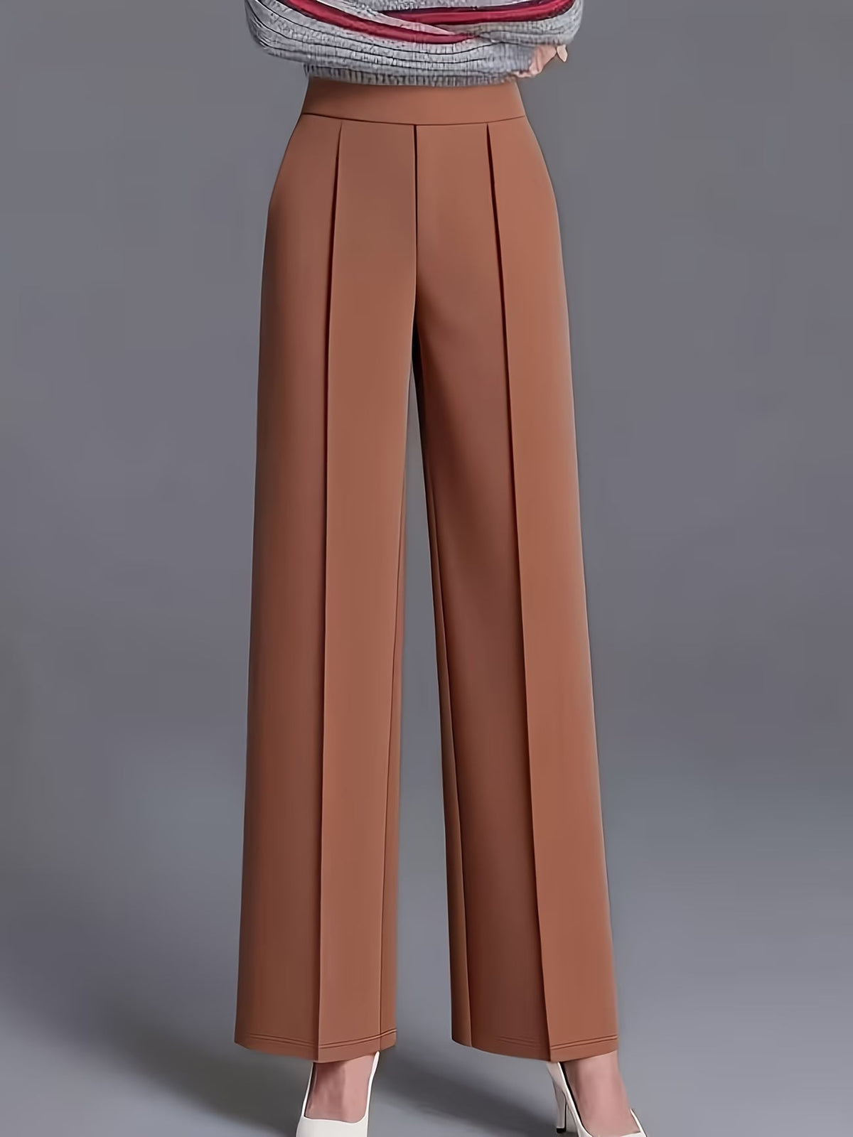 Eviana | Elegant High-Waisted Slant Pocket Pants 2