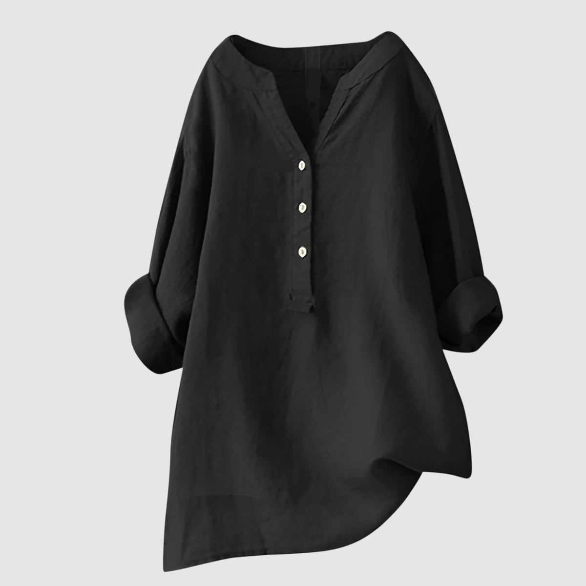 Cassia | Refined V-Neck Button-Down Shirt 9