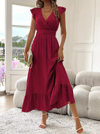 Marcella | Elegant Sleeveless V-Neck Ruffled Dress 5