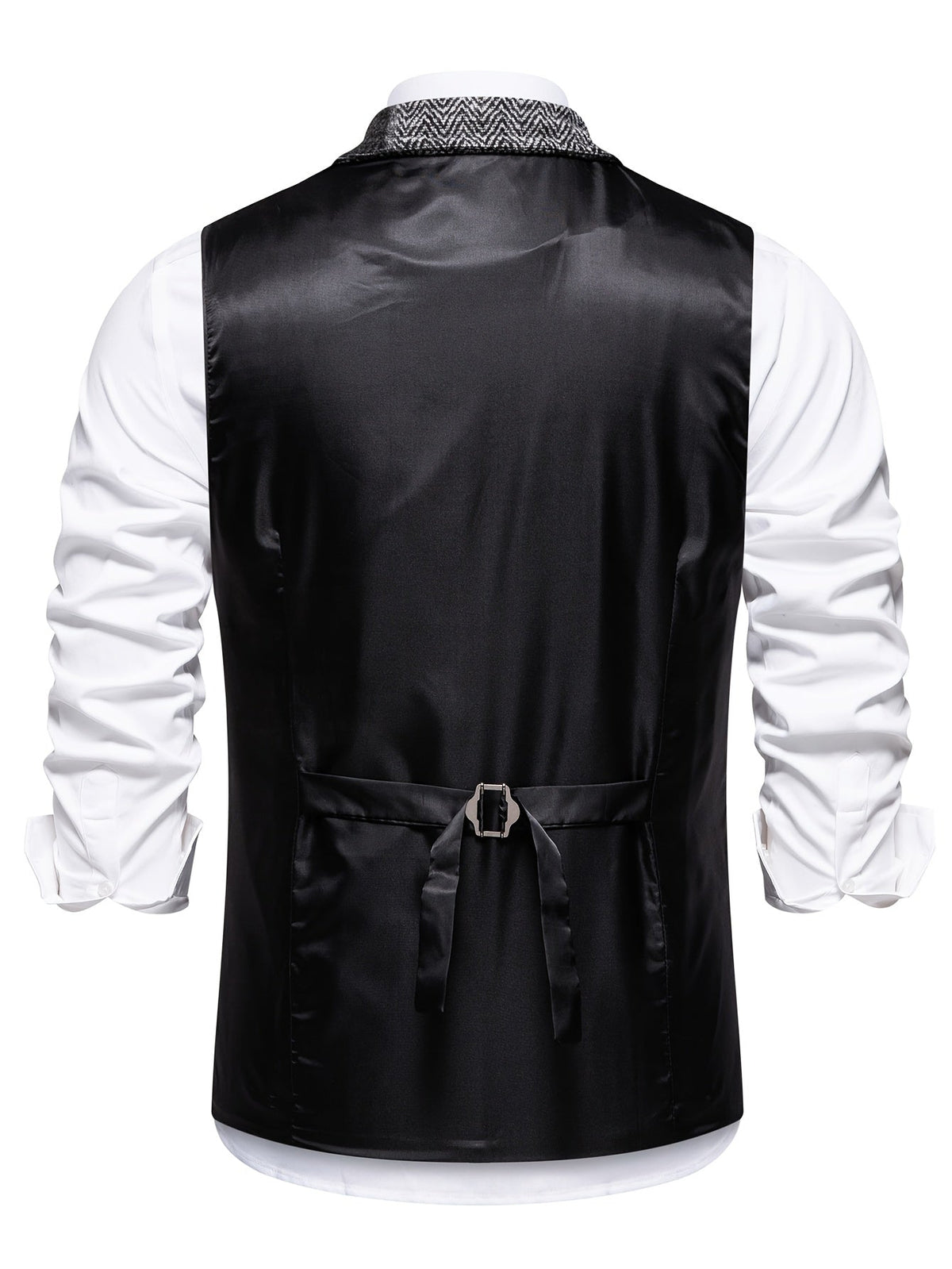 Benedict | Patchwork Vest with Herringbone Pattern 9