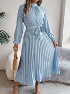 Isabella | Long-Sleeve Belted Waist Midi Dress 1
