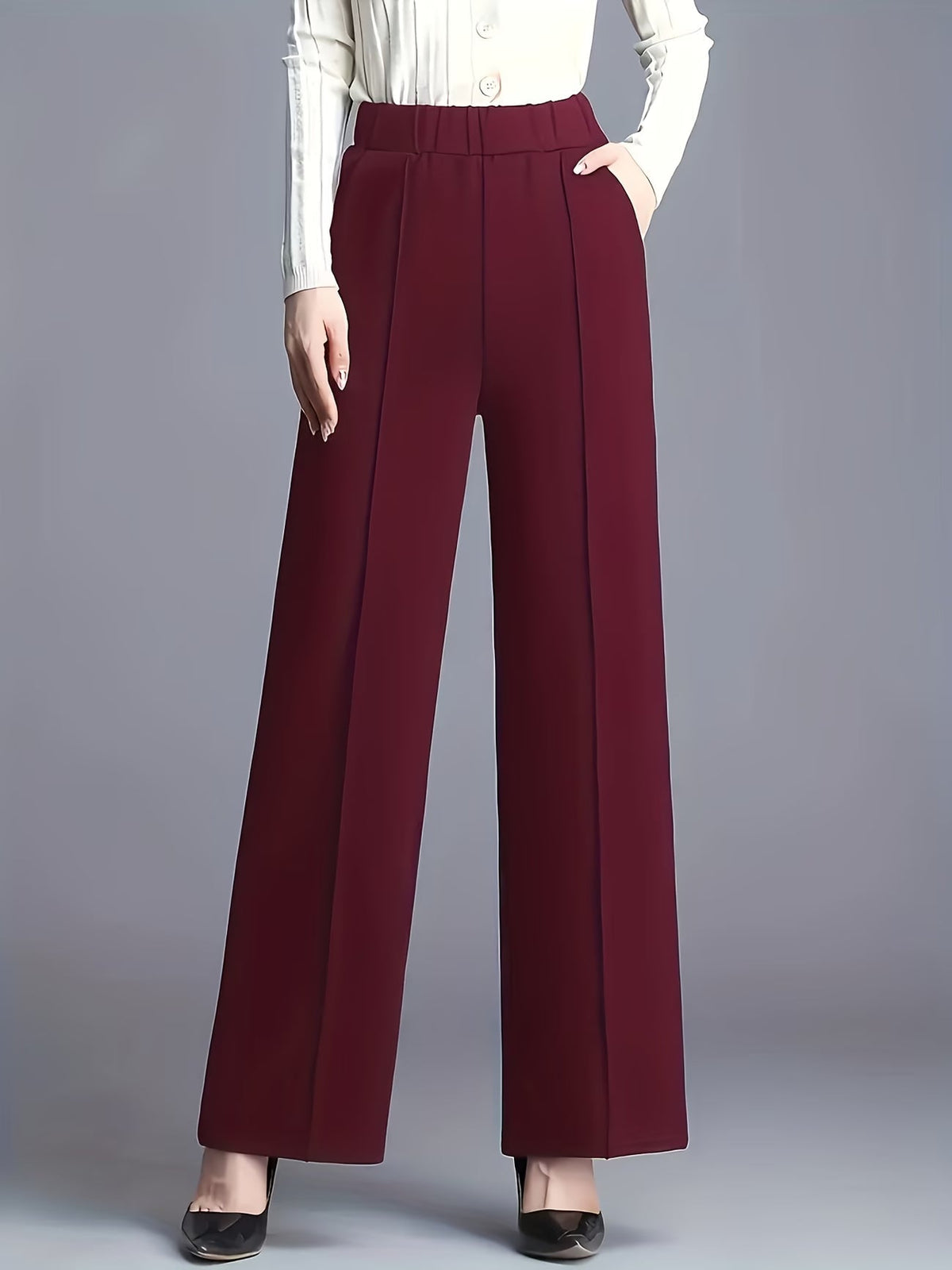 Eviana | Elegant High-Waisted Slant Pocket Pants 9