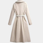 Women's Belted Midi Trench Coat with Collar 4