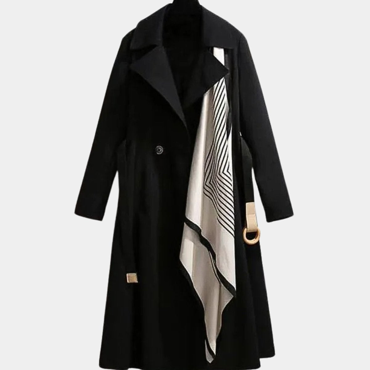 Women's Belted Midi Trench Coat with Collar 5
