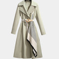 Women's Belted Midi Trench Coat with Collar 1