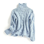 Women's Cable-Knit Turtleneck Sweater Relaxed Fit 1