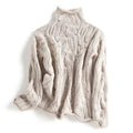 Women's Cable-Knit Turtleneck Sweater Relaxed Fit 2