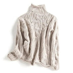 Women's Cable-Knit Turtleneck Sweater Relaxed Fit 2