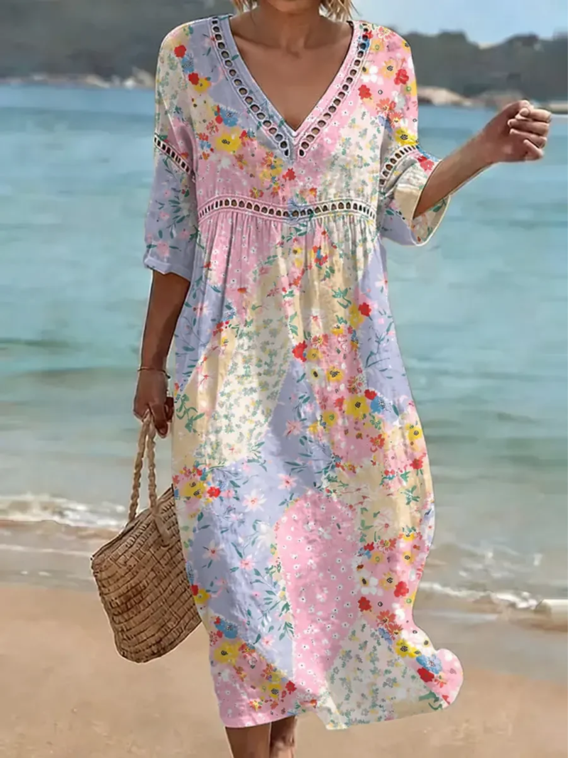 Verity | Stylish Floral Patchwork Dress 1