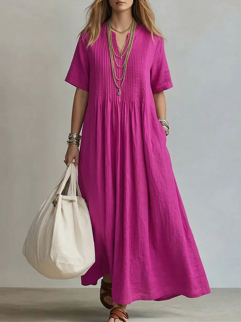Alisha | Stylish V-Neck Mid Sleeve Dress 1