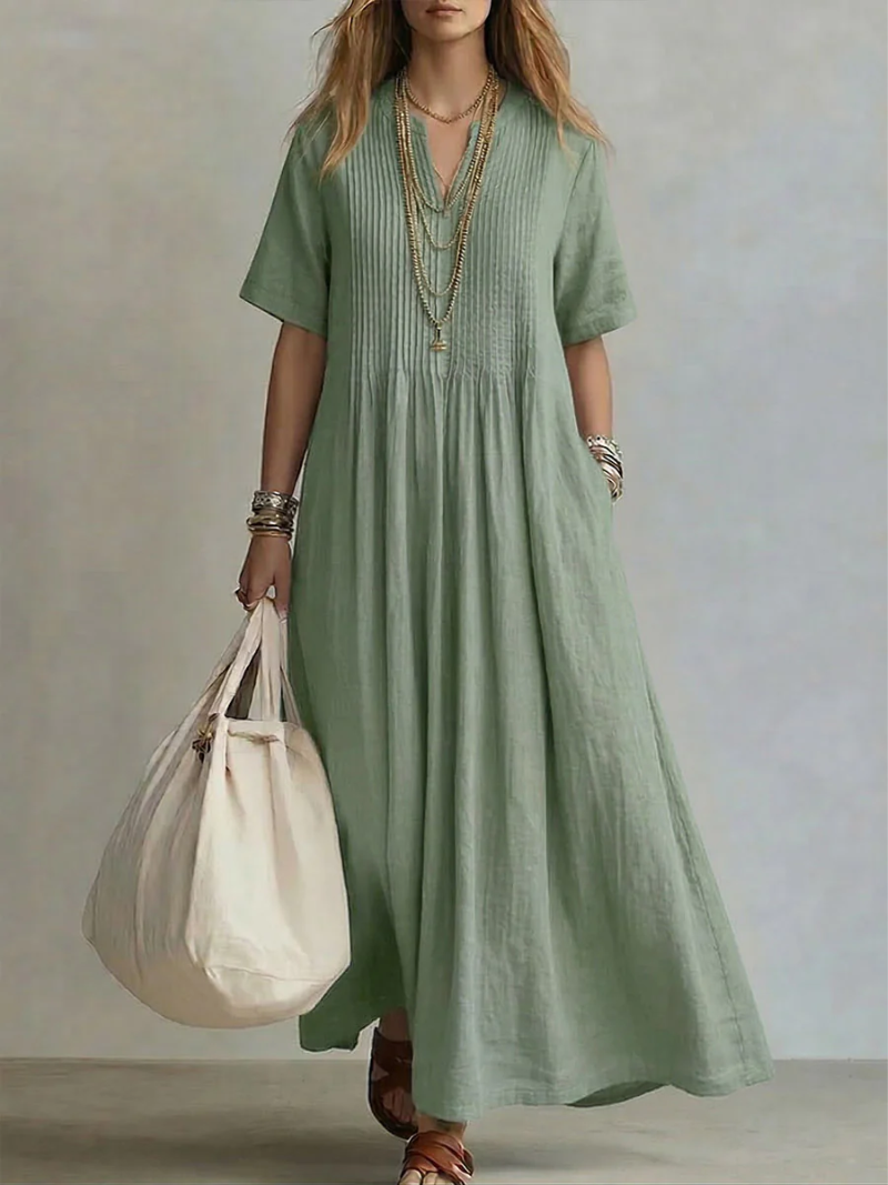 Alisha | Stylish V-Neck Mid Sleeve Dress 2