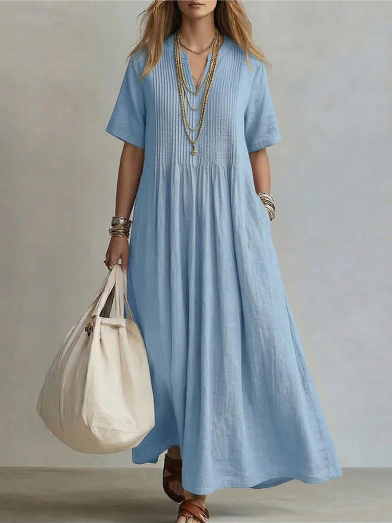 Alisha | Stylish V-Neck Mid Sleeve Dress 3