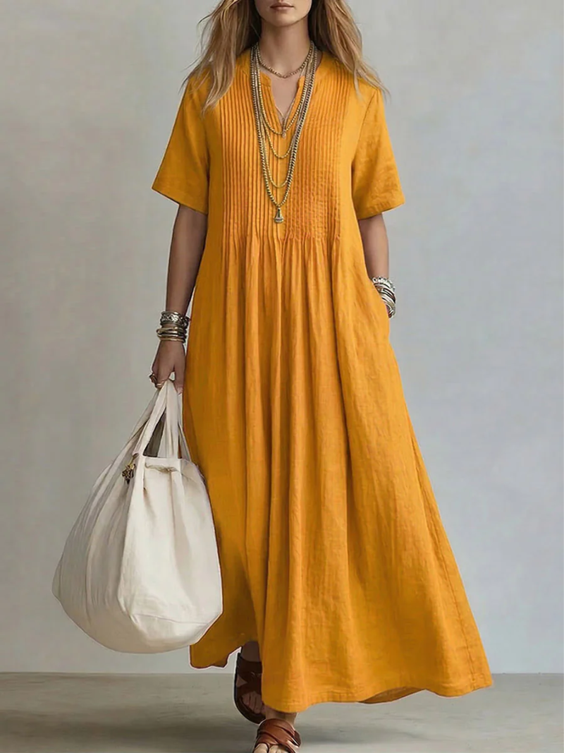 Alisha | Stylish V-Neck Mid Sleeve Dress 4